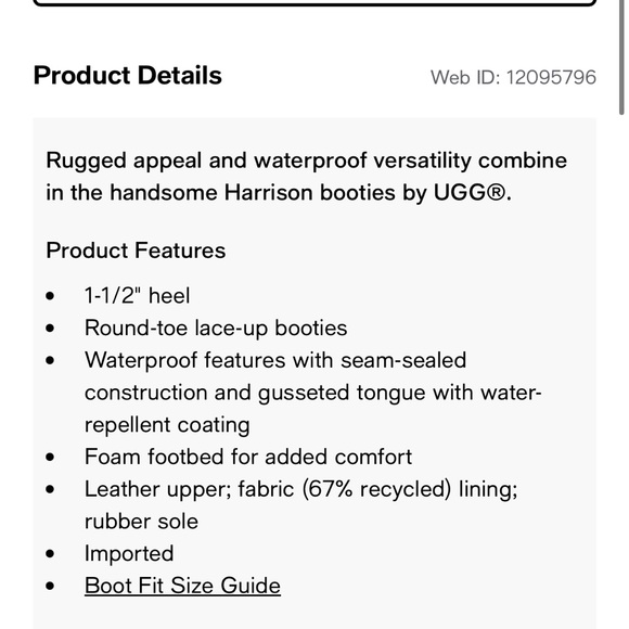 Ugh Harrison lace up boots - Picture 2 of 6